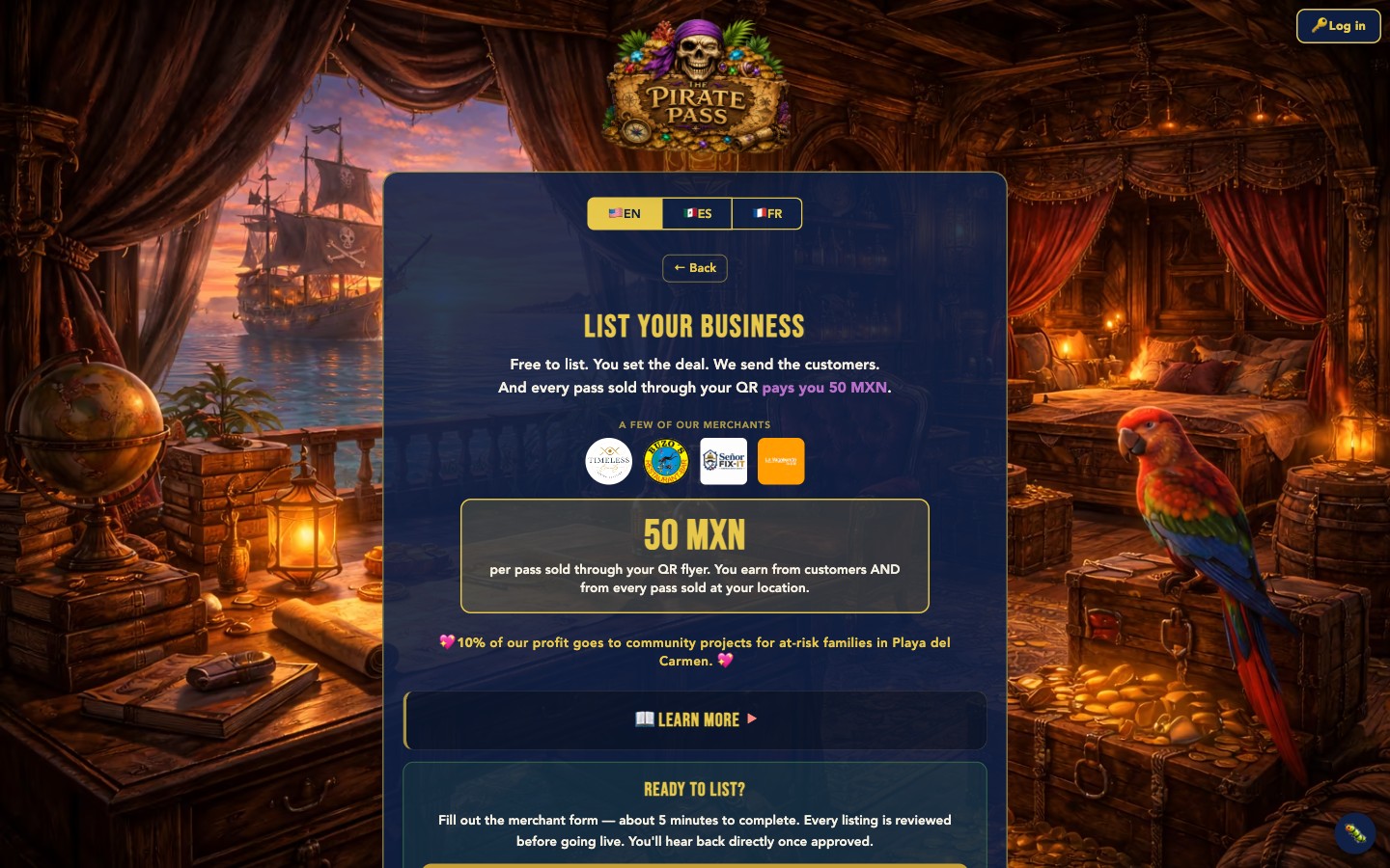 The list-your-business page