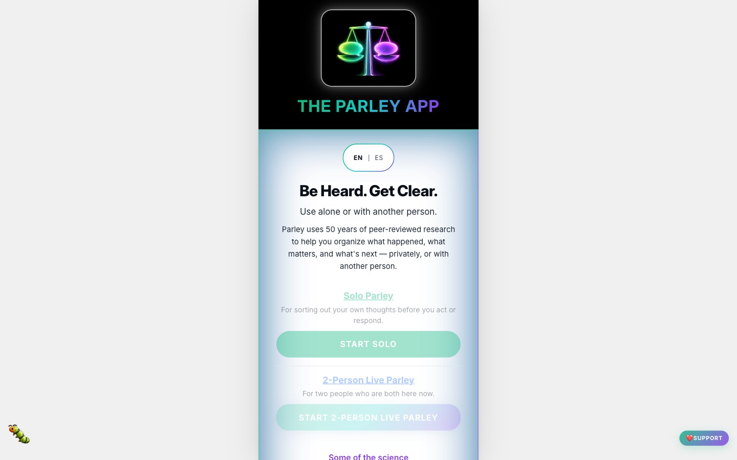 The landing page