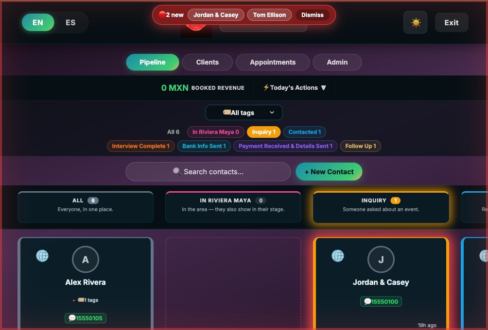 The demo entry page