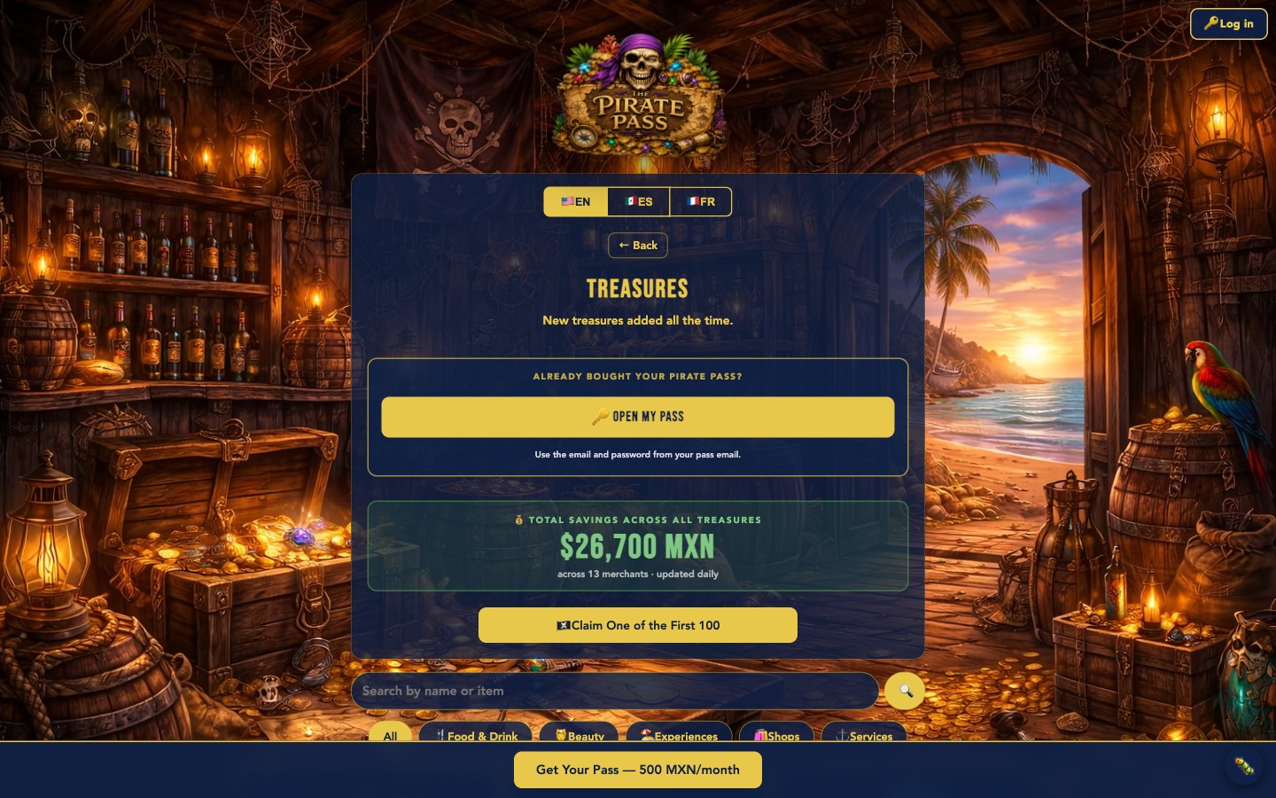 The treasures page