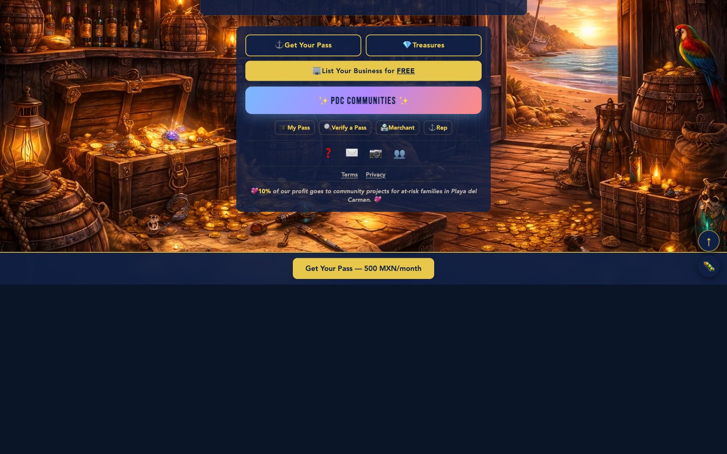 Bottom of the treasures page